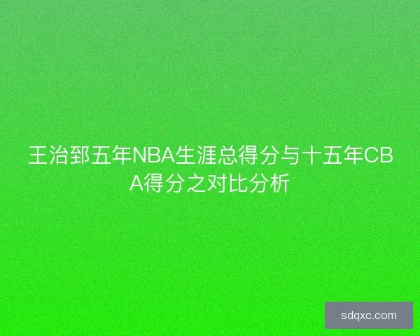 王治郅五年NBA生涯总得分与十五年CBA得分之对比分析